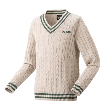 Yonex Sweater Pullover mit V-Ausschnitt 2024 beige Herren